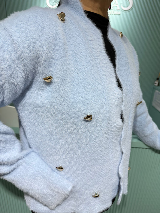 Düğme Detaylı Yumoş Hırka