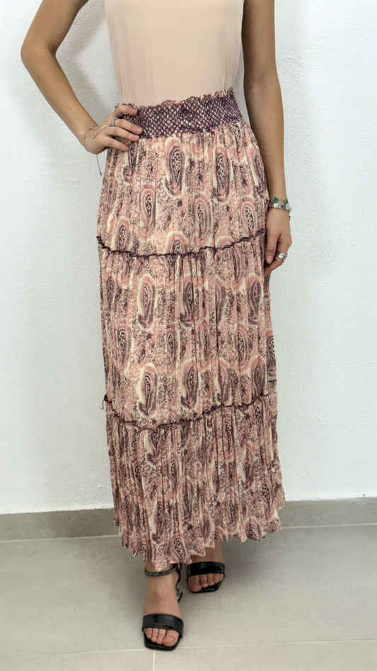 Pileli Etnik Desen Etek