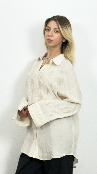 Taş ve Boncuk  Detaylı Gömlek