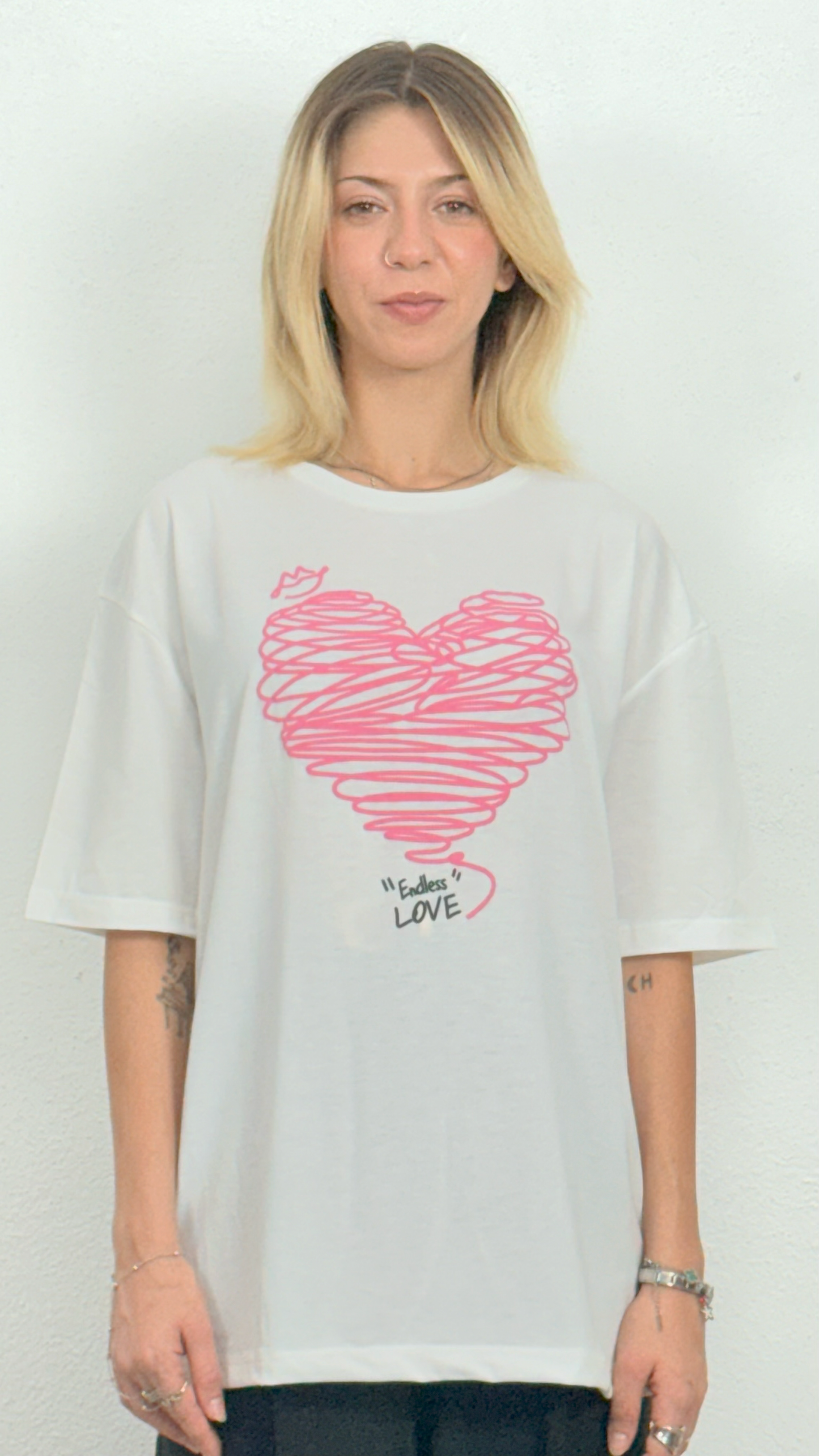 Kalp Baskılı T-Shirt