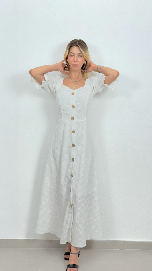 Önü Düğmeli Elbise