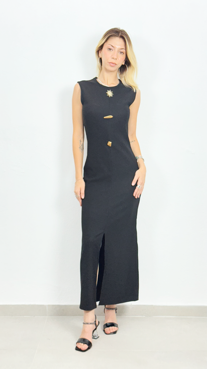 Gold Aksesuar Detaylı Elbise