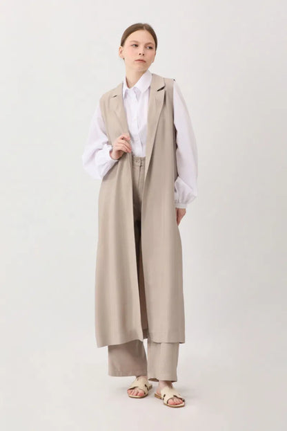 Tensel Yelekli Pantolon Takım Taş