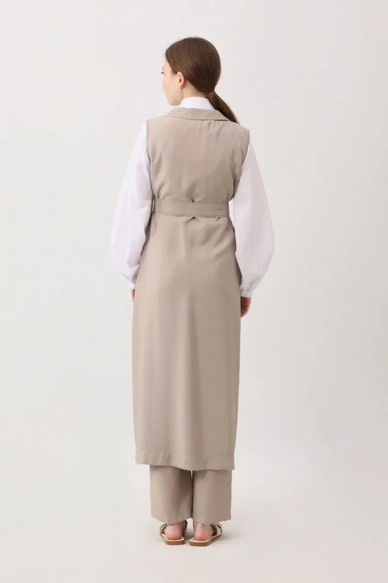 Tensel Yelekli Pantolon Takım Taş